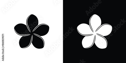 Minimalist Tropical Flower Icon Design - Elegant Floral Symbol for Graphic Projects