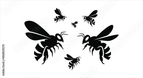 Symbolic representation of industrious bee activity in a dynamic graphic design