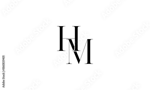 HM initial letters logo or HM monogram