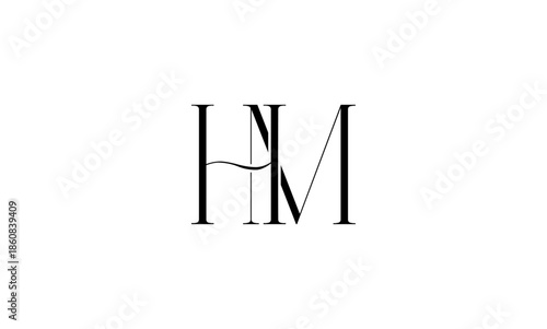 HM initial letters logo or HM monogram