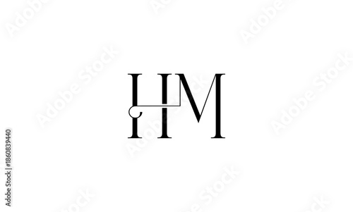 HM initial letters logo or HM monogram