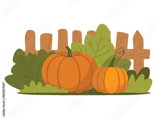 Ripe pumpkin vegetable seasonal harvesting yield vector illustration perfect for autumn fall harvest farm garden and produce themed artwork