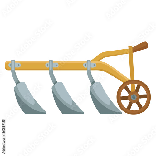 Ripper machinery agriculture industrial farm equipment vector illustration perfect for farming construction heavy equipment or agricultural technology themed designs