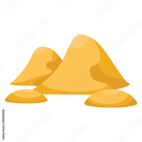Sandy sand dunes piles of sand decorative element vector illustration perfect for desert landscape natural scenery decoration and soft terrain themed artwork