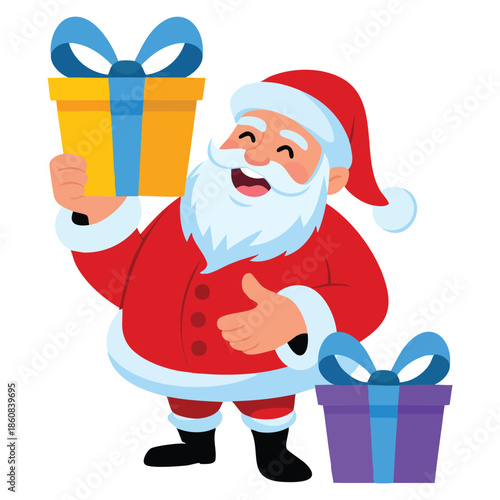 Santa Claus vector illustration ideal for holiday Christmas greeting card banner poster or festive decoration creative design and seasonal visuals