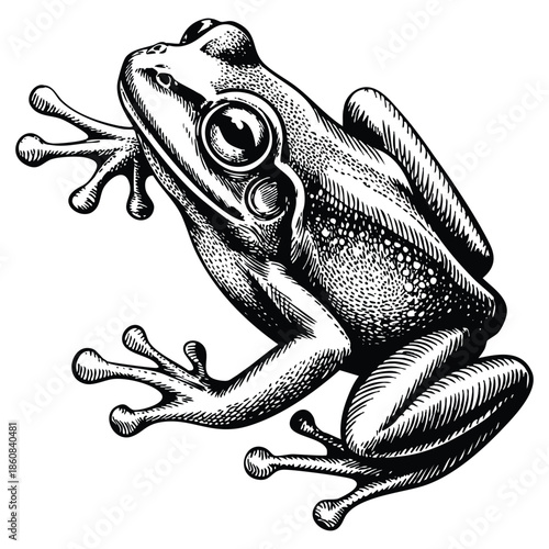 Sketch of frog hand drawn illustration vector showing toad or frog isolated perfect for nature wildlife amphibian educational scientific or creative artwork