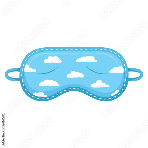 Sleeping blue eye mask vector illustration isolated cloth cover perfect for bedtime, relaxation, sleep aid, and personal comfort themed artwork