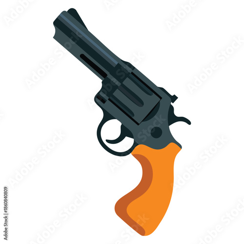 Small revolver gun vintage style vector illustration suitable for retro weapon design historical firearm themed creative artwork or collectible gun illustration