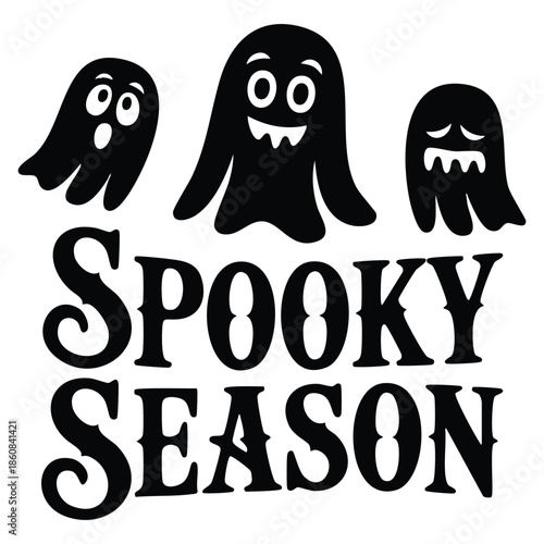 Spooky season halloween black vector graphic design suitable for cut file decorations digital project or seasonal halloween creative artwork