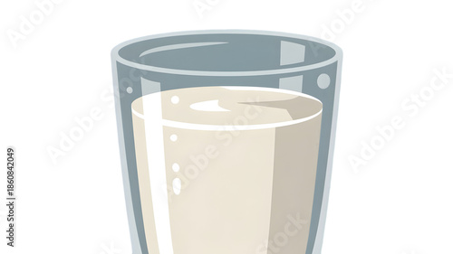 Glass of Milk on White Background