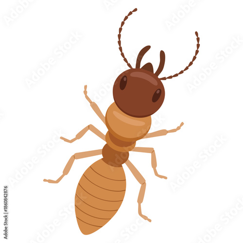 Termite vector illustration representing harmful insect and pest control perfect for extermination, prevention, and awareness themed design projects