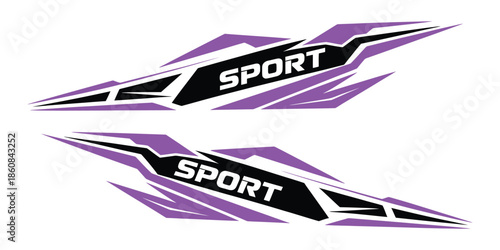 Side body graphic sticker design for car vectors, featuring sport stripe designs for car wrap, racing decals, tuning graphics