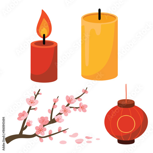 Travel to China vector set featuring national objects and attributes perfect for tourism culture heritage and travel themed creative illustration