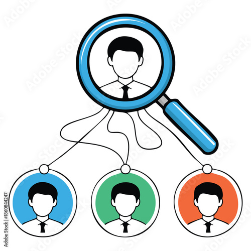 Vacancy job position color icon isolated vector illustration representing job title staff search hiring headhunting and recruitment themed design