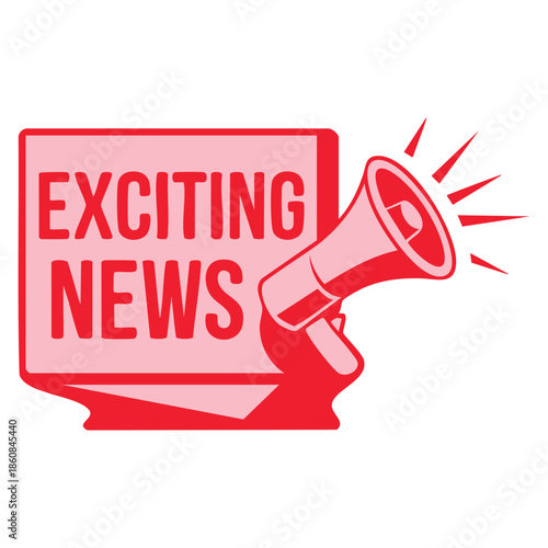 Vector illustration exciting news banner badge icon flat style template perfect for promotion announcement marketing and social media design elements