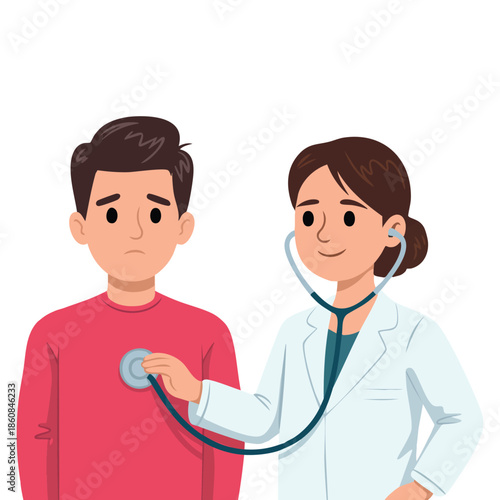 Vector illustration of asthma medical composition isolated on blank background perfect for infographic chronic disease awareness healthcare and education theme