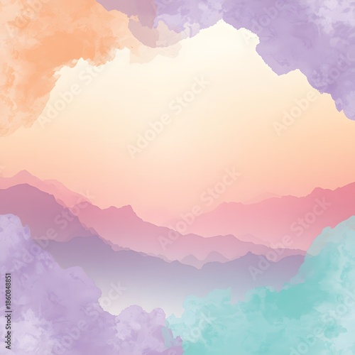 Watercolor Sunset Lake Frame