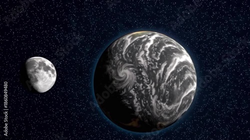 Wallpaper Mural A planet with a dark blue and black color Torontodigital.ca