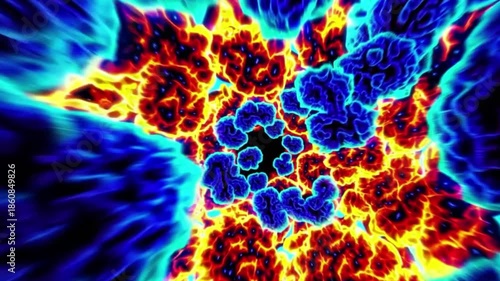 Wallpaper Mural A colorful, swirling image of fire and blue and red Torontodigital.ca