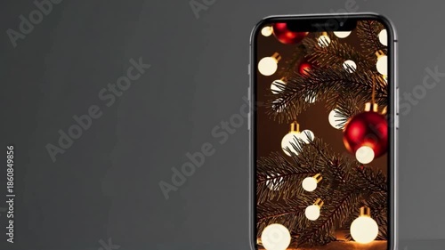 Wallpaper Mural A phone with a blurry background and a red dot on the screen Torontodigital.ca