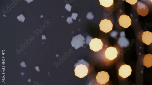 Wallpaper Mural A blurry image of snowflakes falling on a dark background Torontodigital.ca