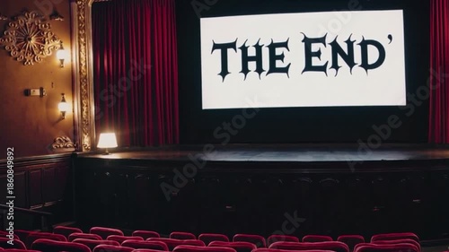 Wallpaper Mural A movie theater with red seats and a projector screen Torontodigital.ca