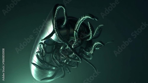 Wallpaper Mural A green monster with long, thin arms and legs Torontodigital.ca