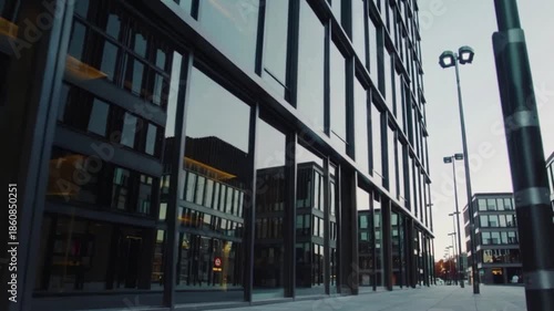 Wallpaper Mural A large building with many windows and a street in the background Torontodigital.ca