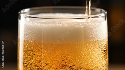 Wallpaper Mural A video shows a glass of beer being poured with a rich, foamy head in a dark setting. Torontodigital.ca