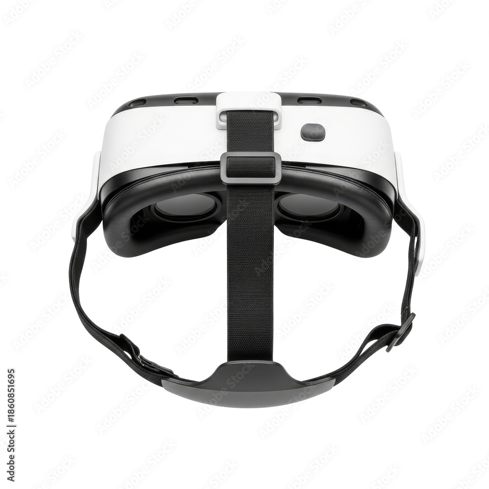 Fototapeta premium White And Black Virtual Reality Headset Isolated Against Transparent Background