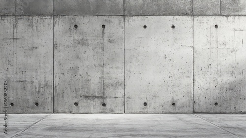Striking modern empty interior background showcasing a textured raw concrete wall and coordinating floor panels ideal for product display or minimalist design concepts