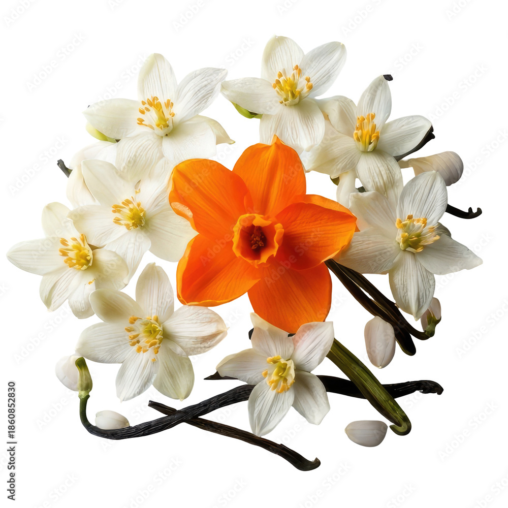 Obraz premium A vibrant floral arrangement with a black background