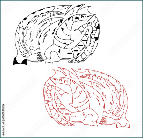 Abstract black and red design vector illustration.