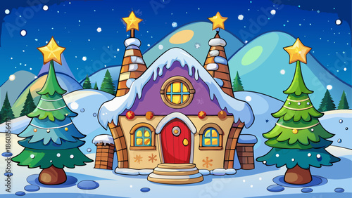 Whimsical winter cottage