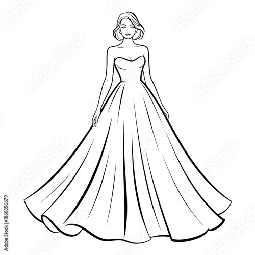 wedding dress vector illustration