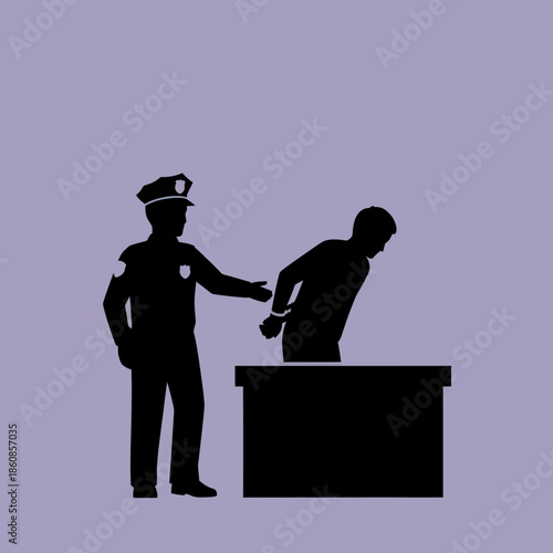 Police Officer Frisking a Suspect.