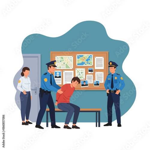 Police Officers Arresting a Man.