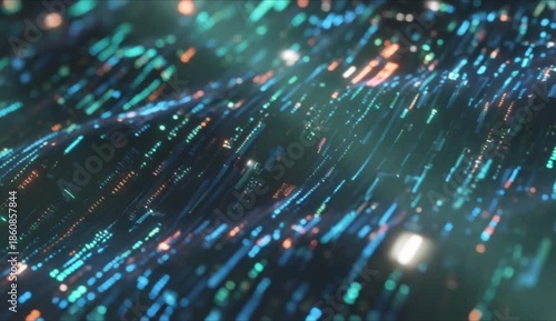 Wallpaper Mural Abstract cinematic financial data streams flowing smoothly on dark elegant background Torontodigital.ca