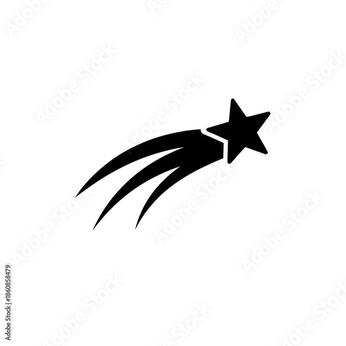 Free Download Stylized Shooting Star Icon with Three Streaks in Black. - GFXLoad