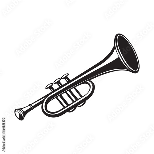 bugle silhouette vector illustration