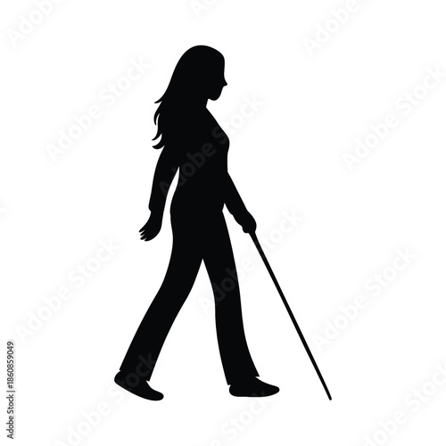 Blind Woman Cane