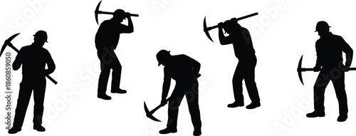 contraction worker silhouette icon. Black vector silhouettes of people including women and men as musicians soldiers photographers and children playing music art sports and instruments