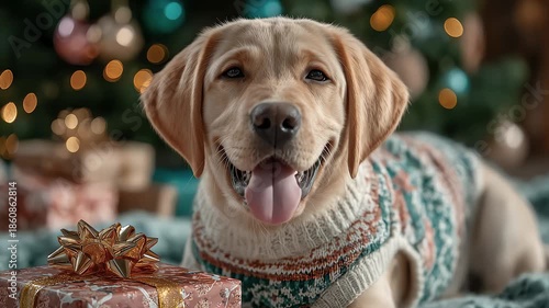 Wallpaper Mural Adorable Labrador Puppy's Christmas Happy Time Torontodigital.ca