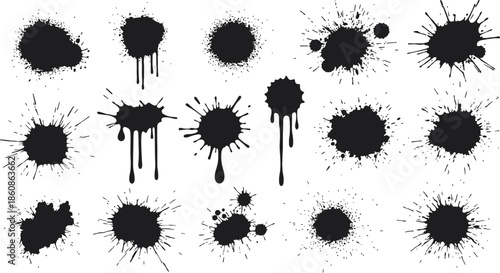 Ink Splashes Stencil Very Detailed Collection High Quality Manually Splatter