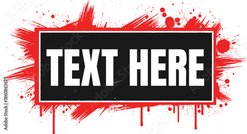 Ink Stencil Brush Strokes And Grunge Lines With Paint Splashes