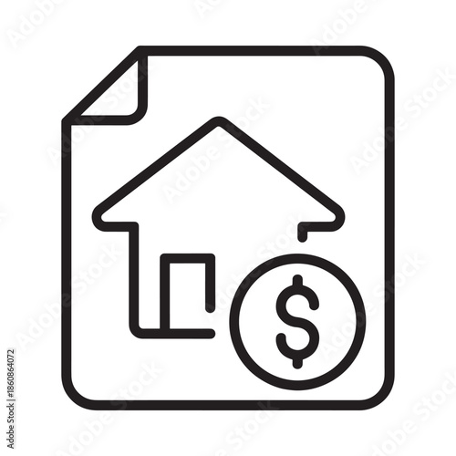 House document with a dollar sign real estate finance and property concepts