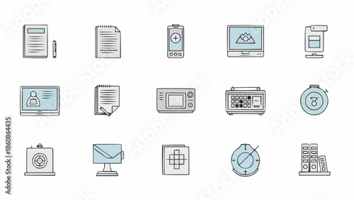 Office Supplies and Equipment - A Collection of Essential Tools.