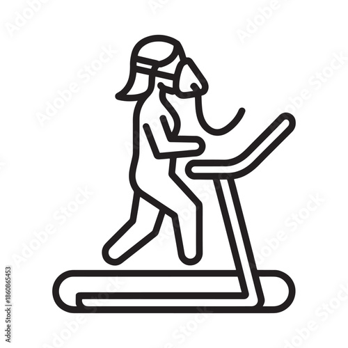 A person is exercising on a treadmill focusing on physical fitness
