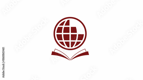 Institutional Knowledge Logo with World Globe Icon Over Open Book