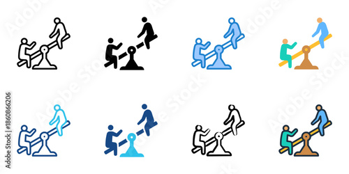 Playtime icons set multiple style collection. Editable stroke 
